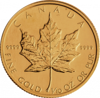 Maple Leaf 1/10 Unze Gold