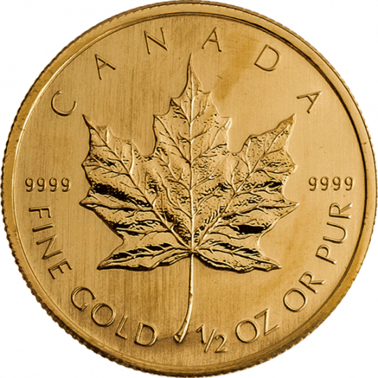 Maple Leaf 1/2 Unze Gold