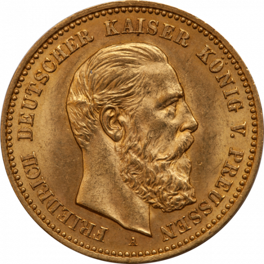 Gold Preussen 10 Mark Friedrich III